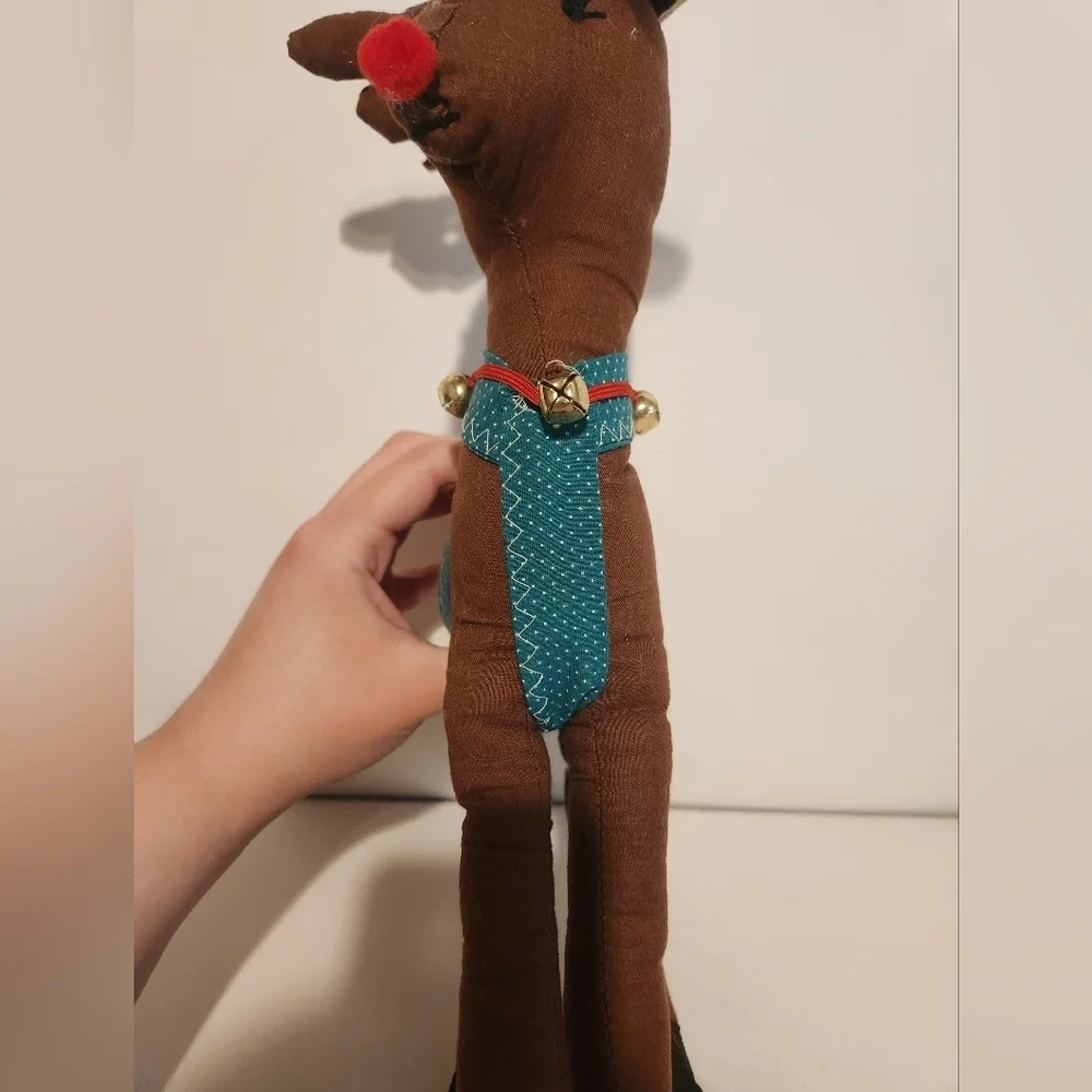 12” Handmade Plush Reindeer Decor Throw Pillow